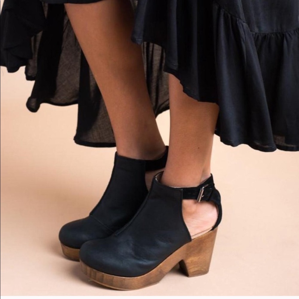 Free People Amber Orchard Wooden Heeled Clogs